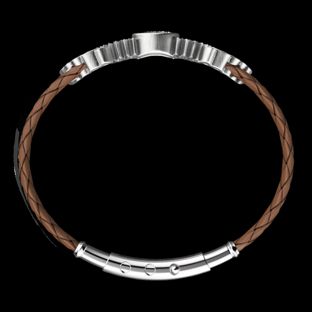 Zancan Bracciale Zancan in argento e pelle con aquila Acquista Ora