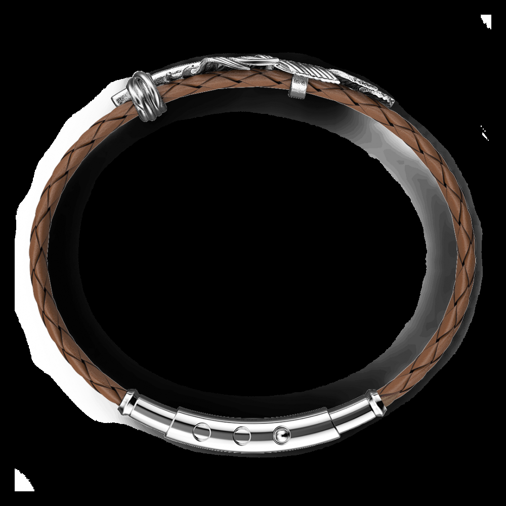 Zancan Bracciale Zancan in argento e pelle con piuma Fino Al -60%