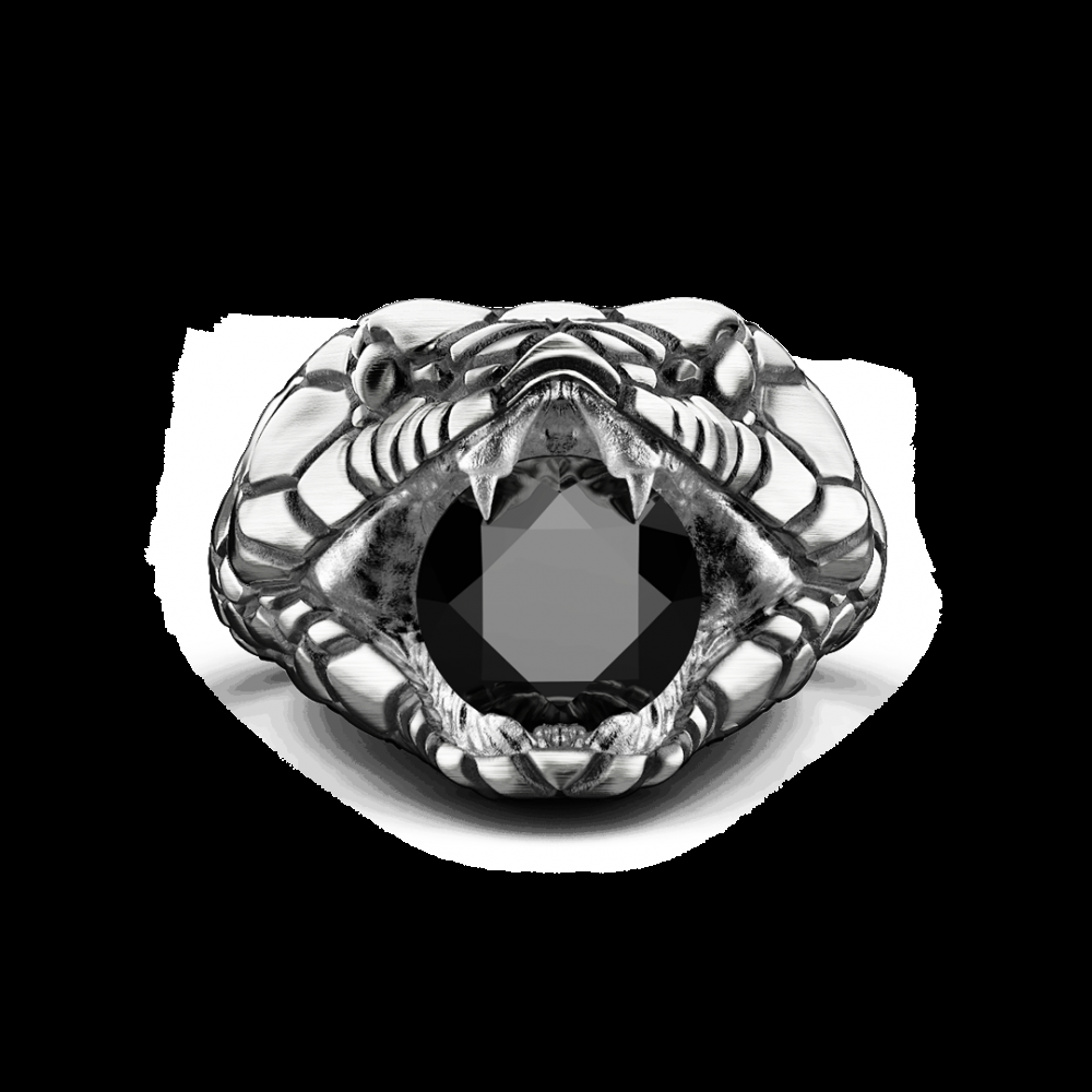 Zancan Anello Zancan cobra in argento con finitura vintage
