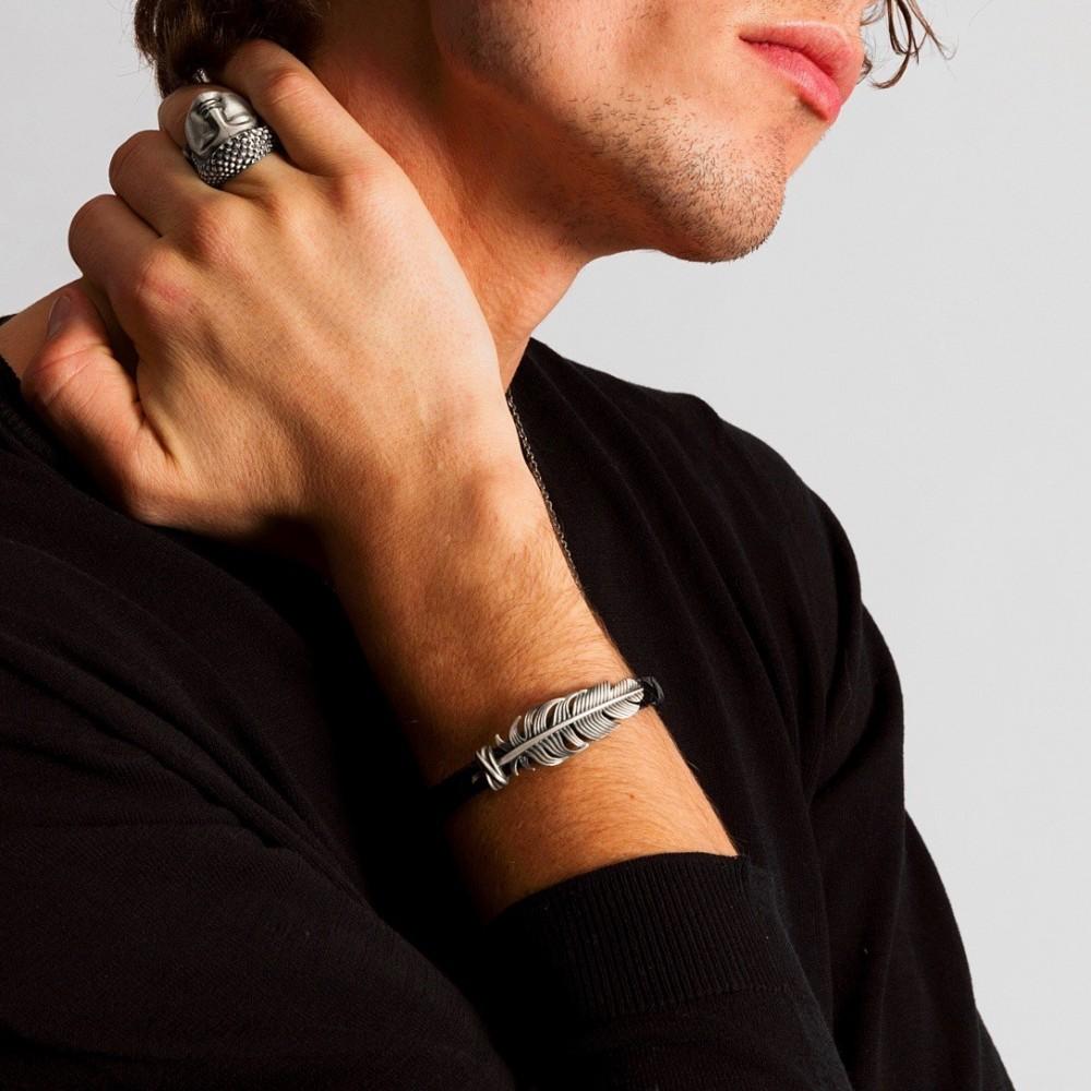 Zancan Anello Zancan Buddha in argento con finitura vintage Duty-free