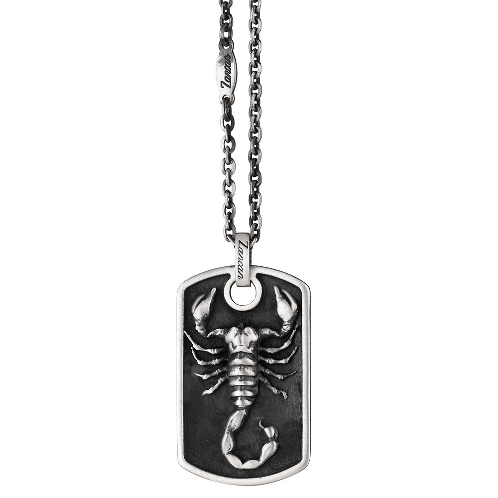 Zancan Collana Zancan in argento con scorpione su pendente a targa Presa