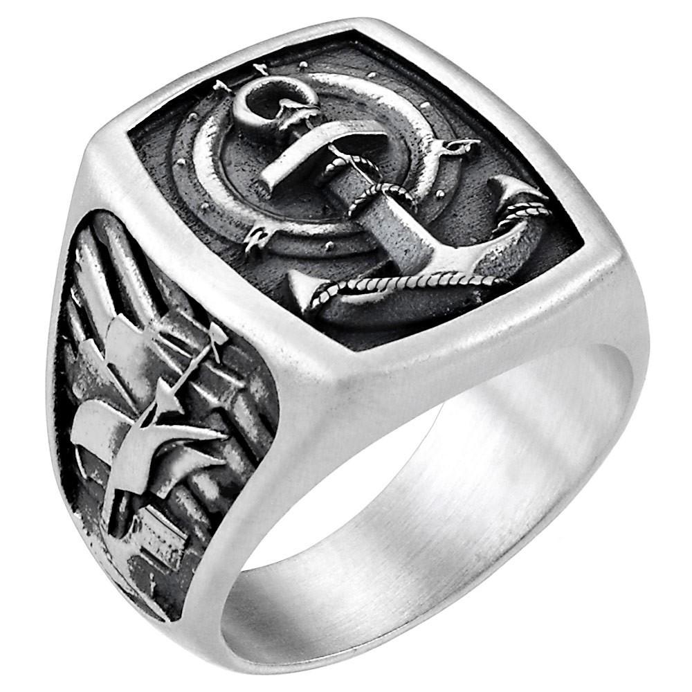 Zancan Anello Zancan in argento con ancora Sconto