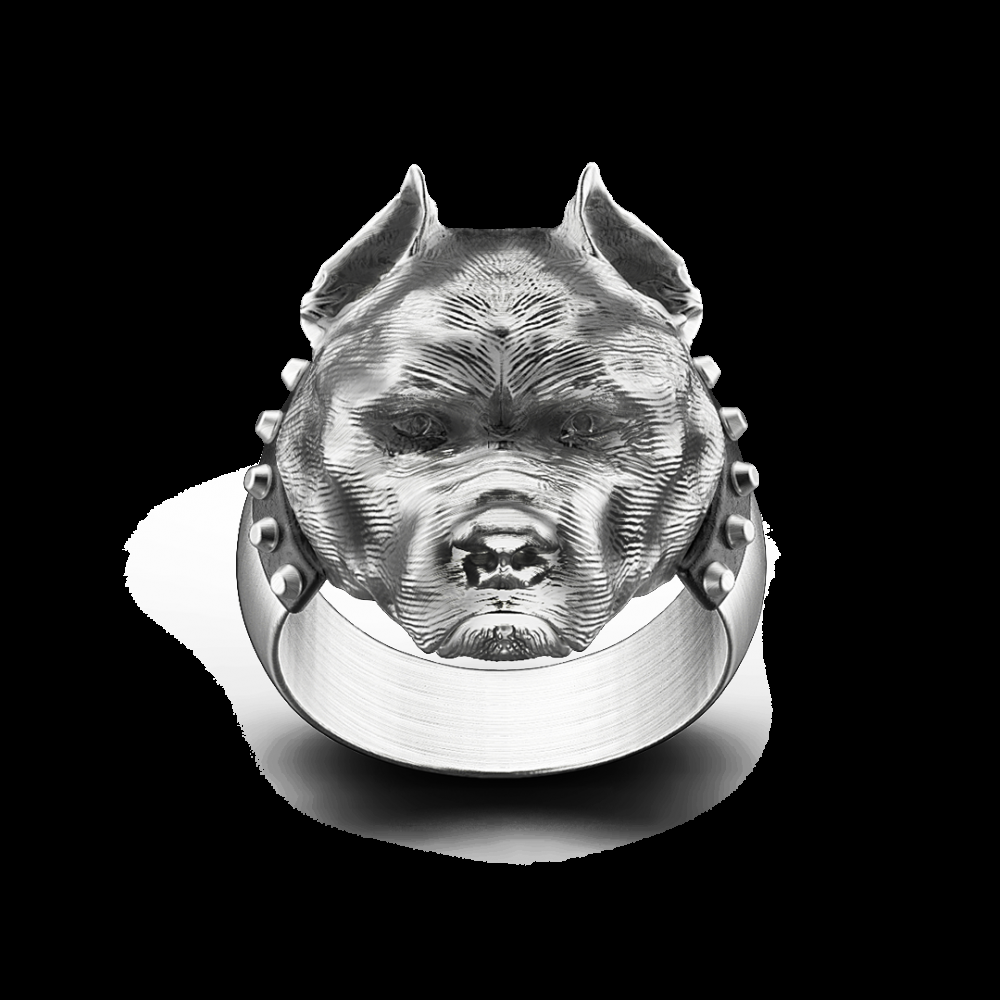Zancan Anello Zancan pitbull in argento con finitura vintage