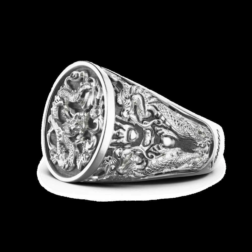 Zancan Anello chevralier Zancan in argento con drago Saldi