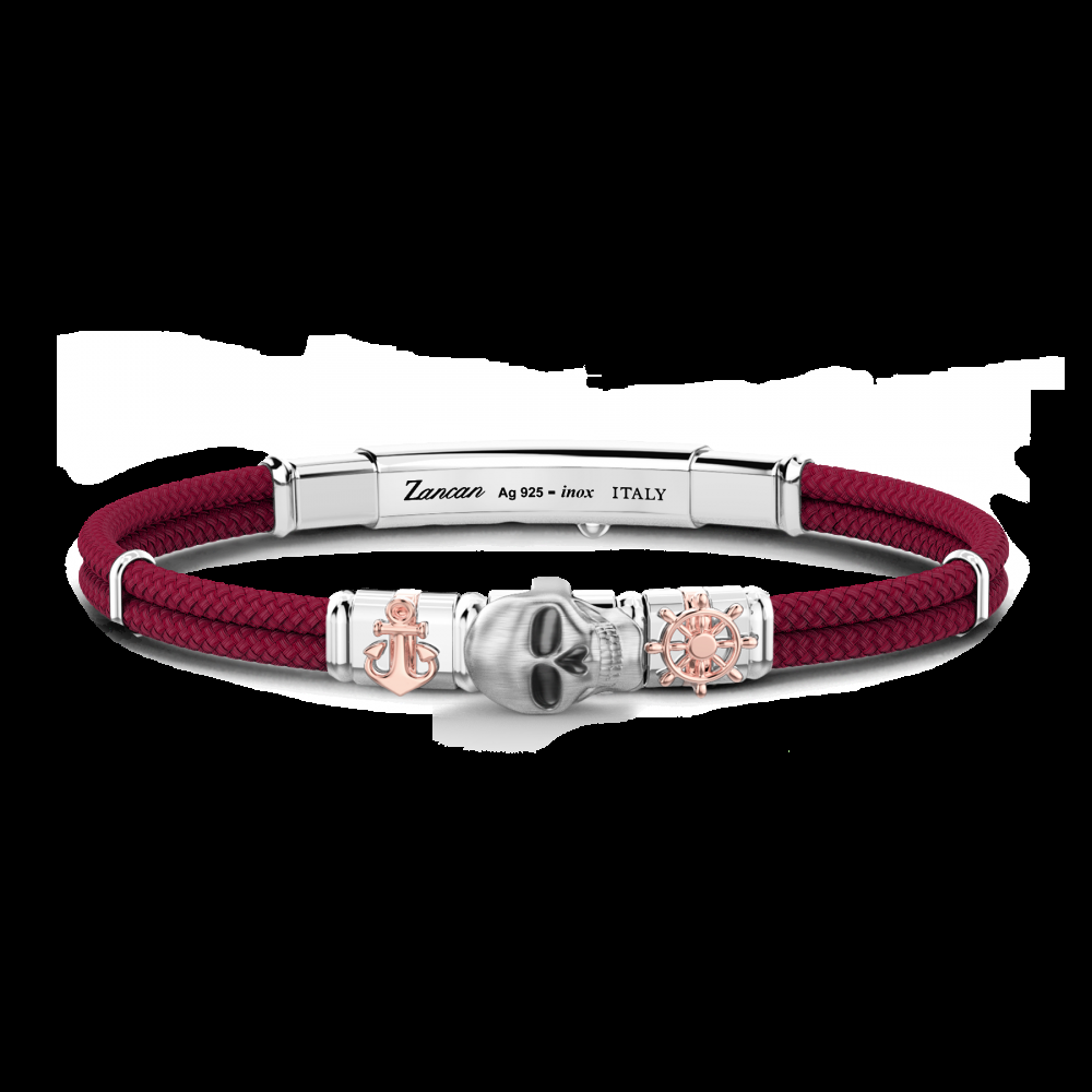 Zancan Bracciale Zancan in kevlar con teschio ed elementi nautici