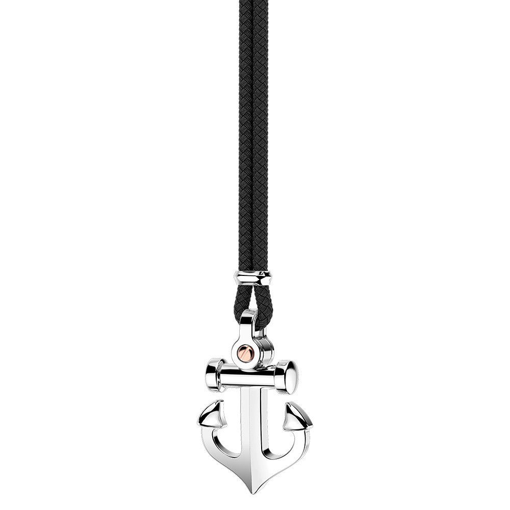 Zancan Collana Zancan in kevlar con pendente ad ancora in argento Vendite Flash