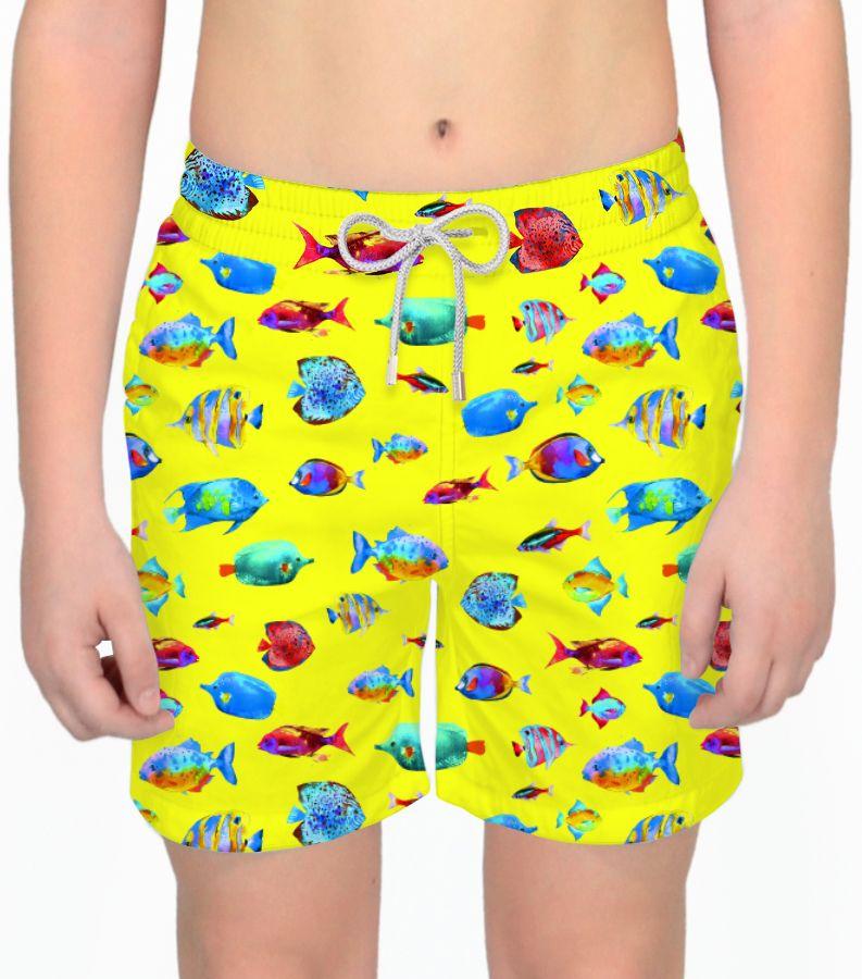 Zeybra COSTUME BAMBINO PESCI GIALLO FLUO Nuova