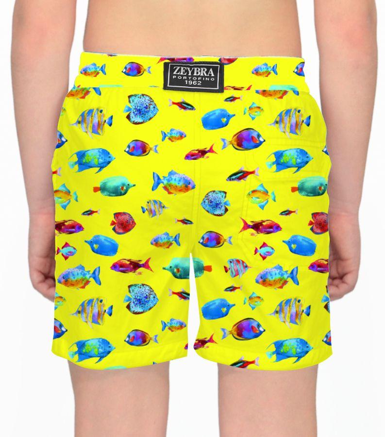 Zeybra COSTUME BAMBINO PESCI GIALLO FLUO Nuova