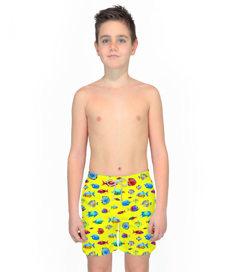 Zeybra COSTUME BAMBINO PESCI GIALLO FLUO Nuova