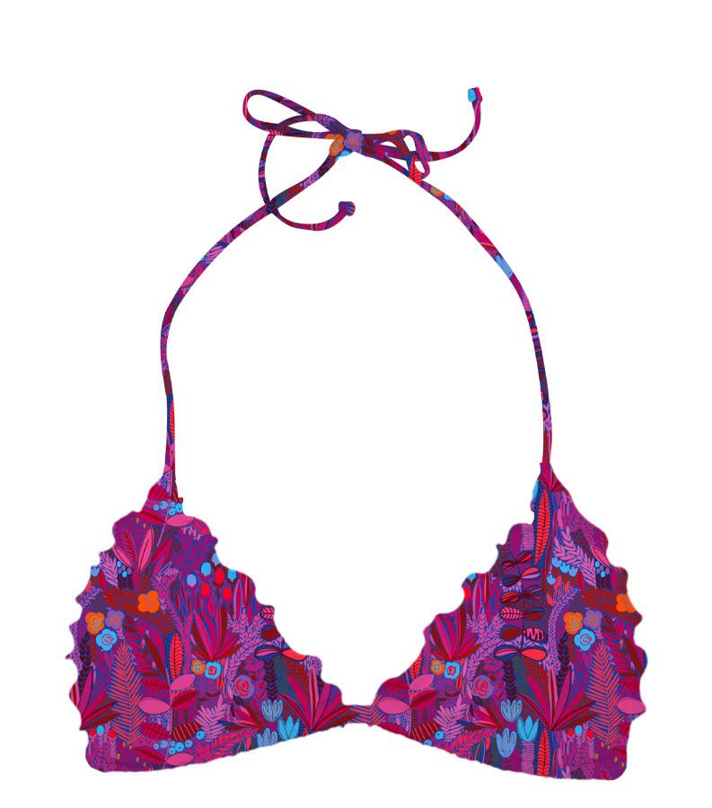 Zeybra TRIANGOLO BAMBINA ARRICCIATO BOTANIC FUXIA