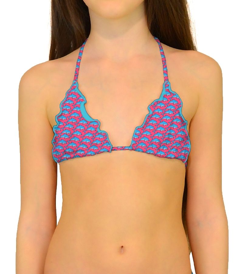 Zeybra TRIANGOLO BAMBINA ARRICCIATO DELFINI PINK Fino al 50% di sconto