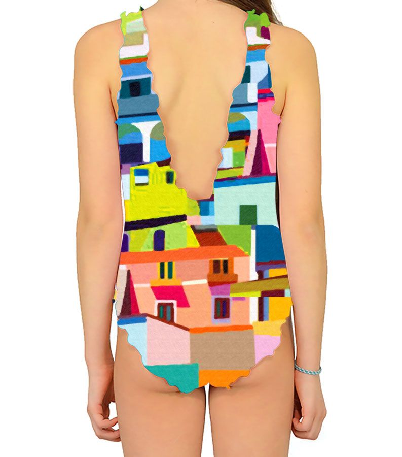 Zeybra COSTUME INTERO BAMBINA AMALFI GIALLO 2025