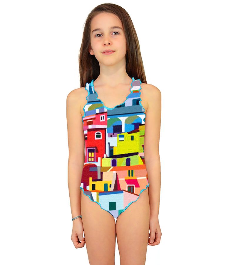 Zeybra COSTUME INTERO BAMBINA AMALFI GIALLO 2025