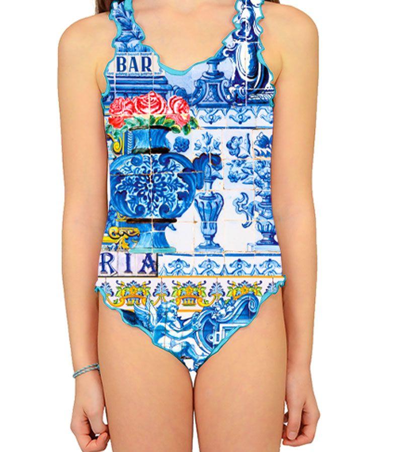 Zeybra COSTUME INTERO BAMBINA CERAMICA BIANCO Nuovo
