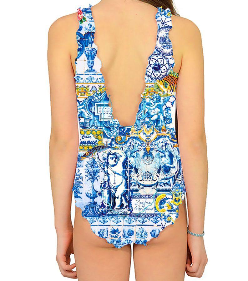 Zeybra COSTUME INTERO BAMBINA CERAMICA BIANCO Nuovo