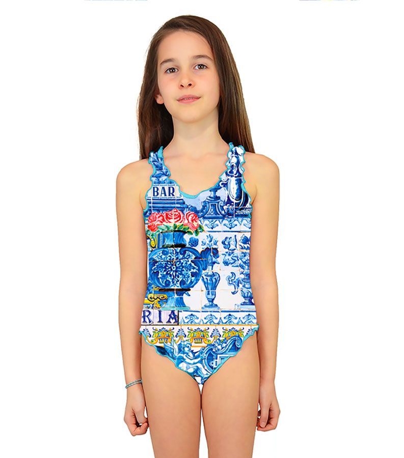 Zeybra COSTUME INTERO BAMBINA CERAMICA BIANCO Nuovo