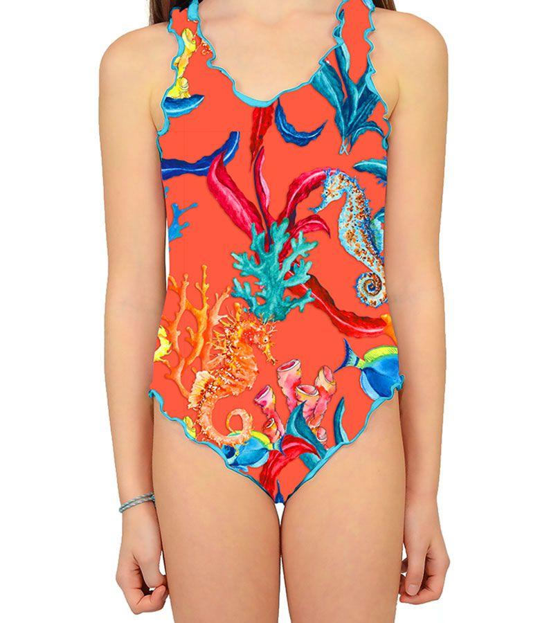 Zeybra COSTUME INTERO BAMBINA CORALLI ORANGE Qualità