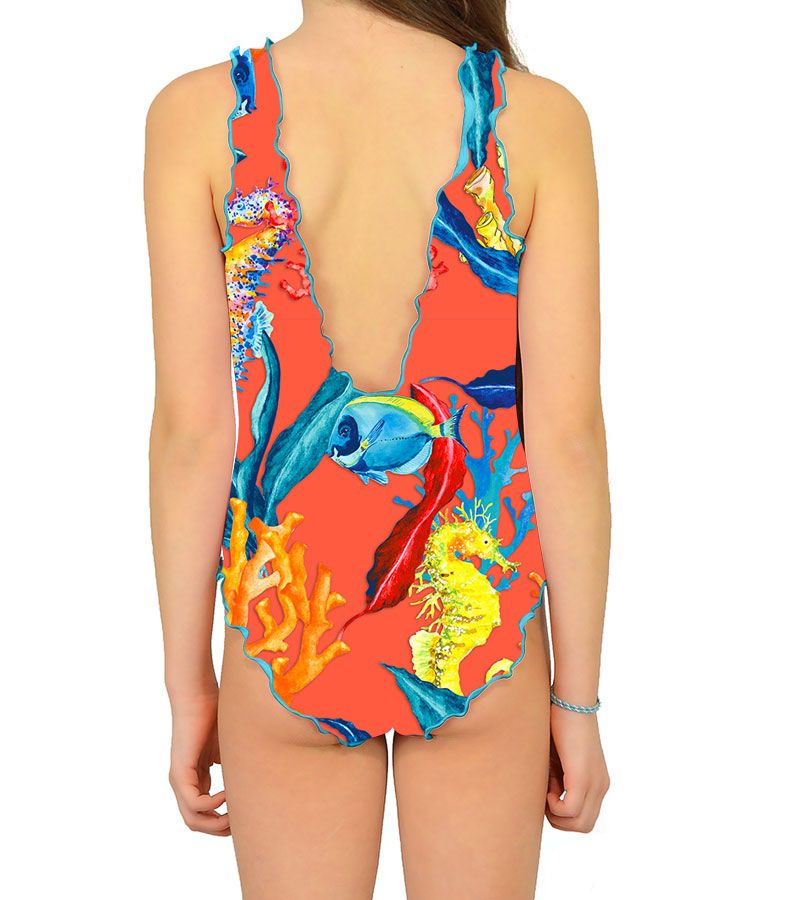 Zeybra COSTUME INTERO BAMBINA CORALLI ORANGE Qualità