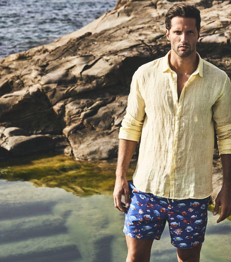 Zeybra CAMICIA UOMO LINO YELLOW Qualità Garantita