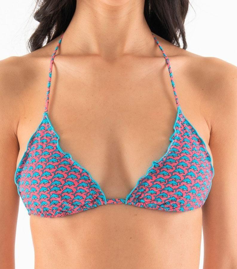 Zeybra TRIANGOLO DONNA REVERSIBILE DELFINI PINK Saldi Di Fabbrica