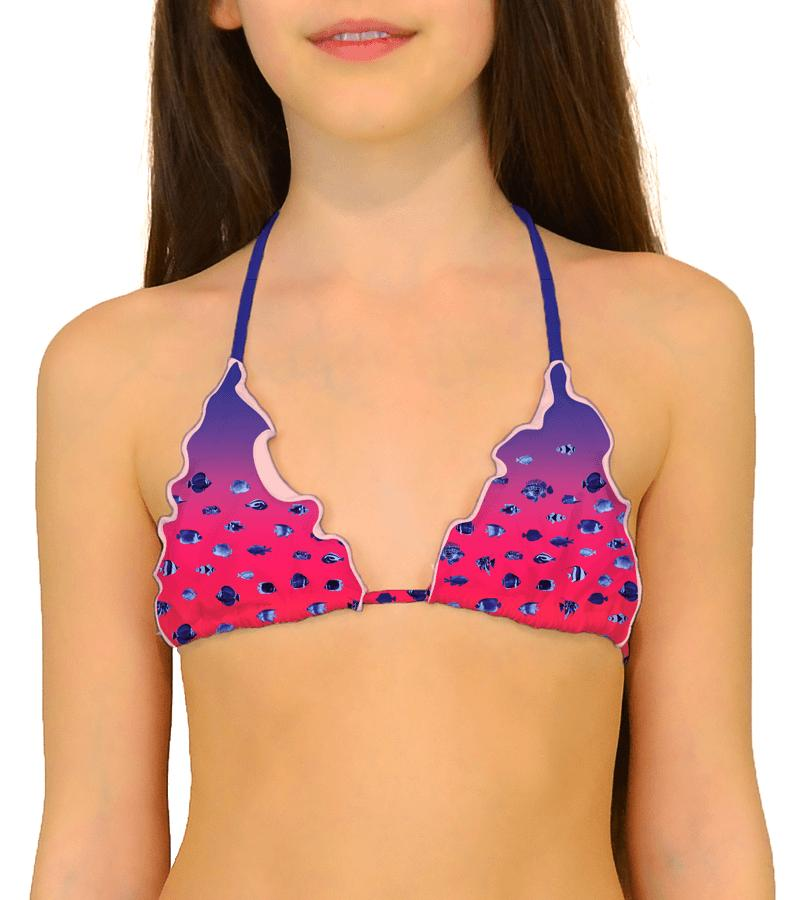 Zeybra TRIANGOLO BAMBINA PESCI SFUMATO CORALLO FLUO Saldi Di Fabbrica