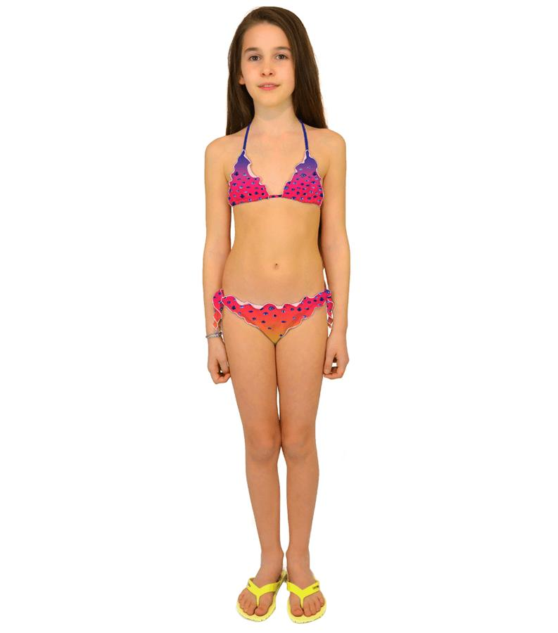 Zeybra TRIANGOLO BAMBINA PESCI SFUMATO CORALLO FLUO Saldi Di Fabbrica